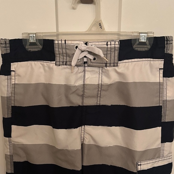 Joe Fresh Kids Swim Trunks - Navy, White and Gray Stripes - Picture 2 of 5